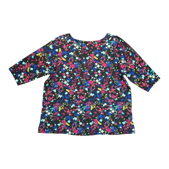 Jessica London Tropical Floral Knit Top‎ Shirt Size 18/20 3/4 Sleeve Stretch - Picture 1 of 7